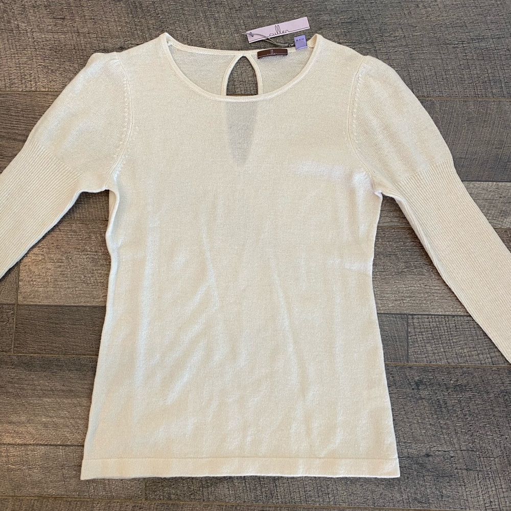 NWT Cullen Cream “Open Back” Cashmere Sweater